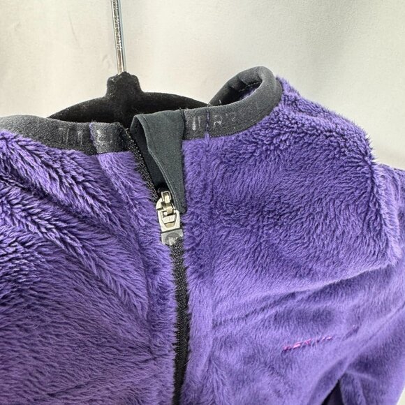 Merrell Purple Fuzzy Plush Full Zip Jacket Hooded Thumb Holes Outdoor Hiking M - Picture 10 of 12